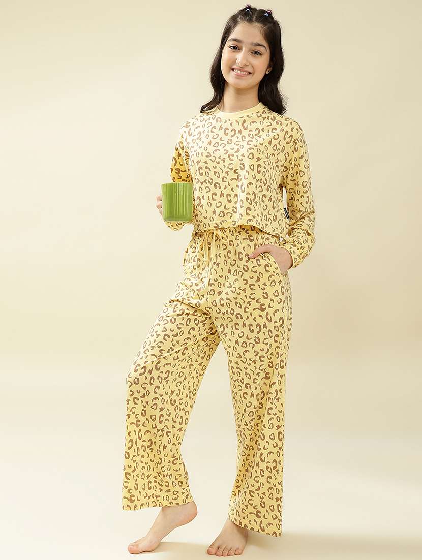 girls animal print nightwear pyjama set - 22036957 - Standard Image - 3