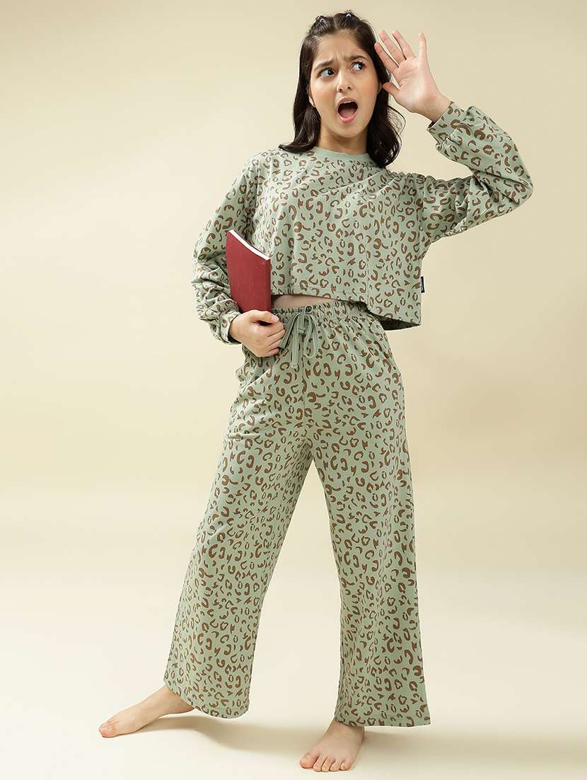 girls animal print nightwear pyjama set - 22036958 -  Standard Image - 3