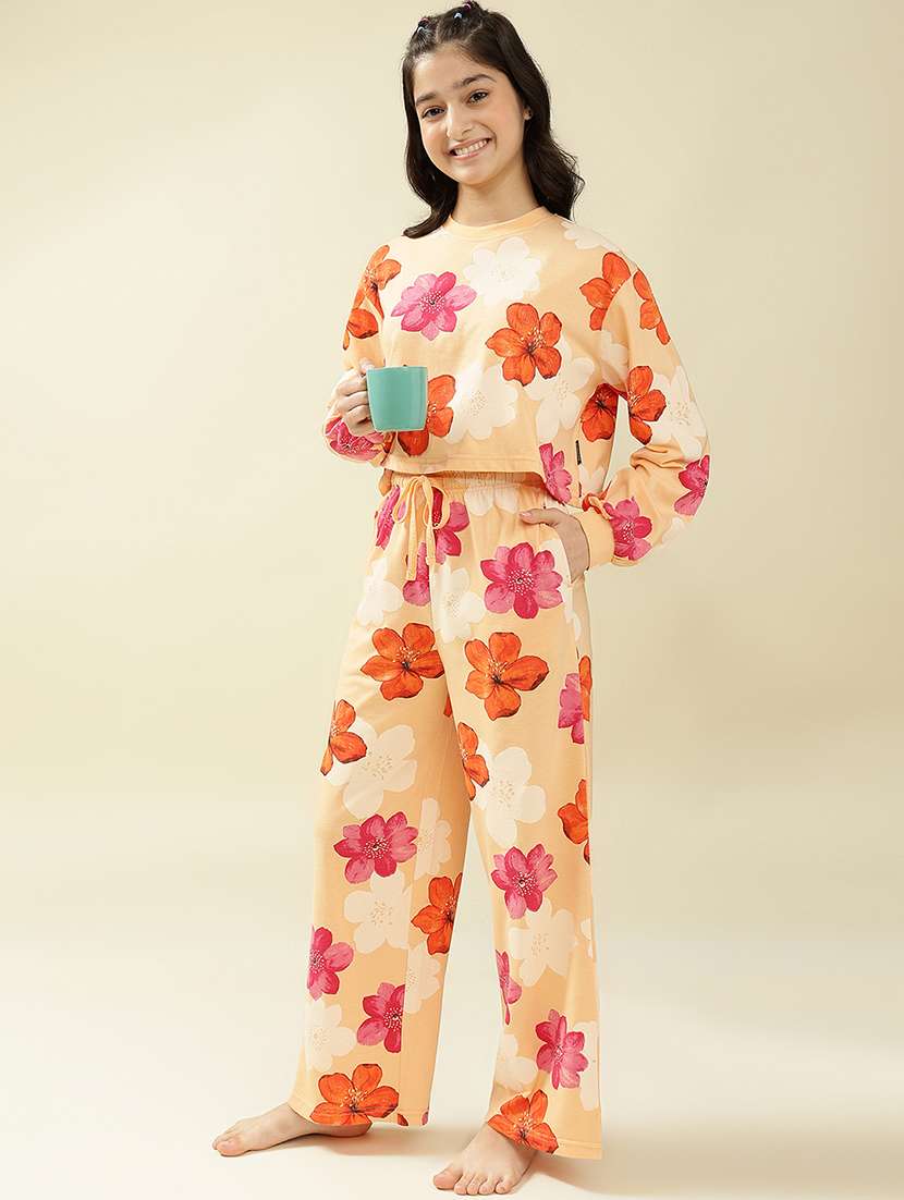 girls printed nightwear pyjama set - 22036962 - Zoom Image - 0