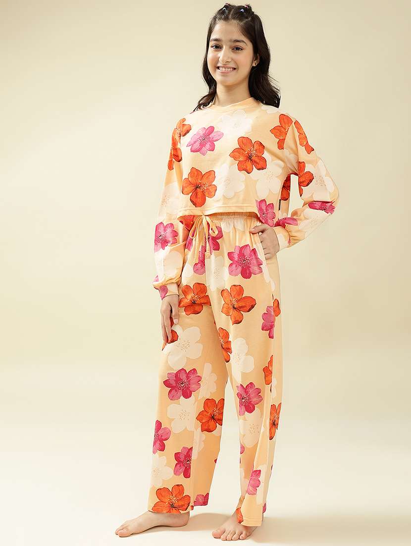 girls printed nightwear pyjama set - 22036962 - Standard Image - 3