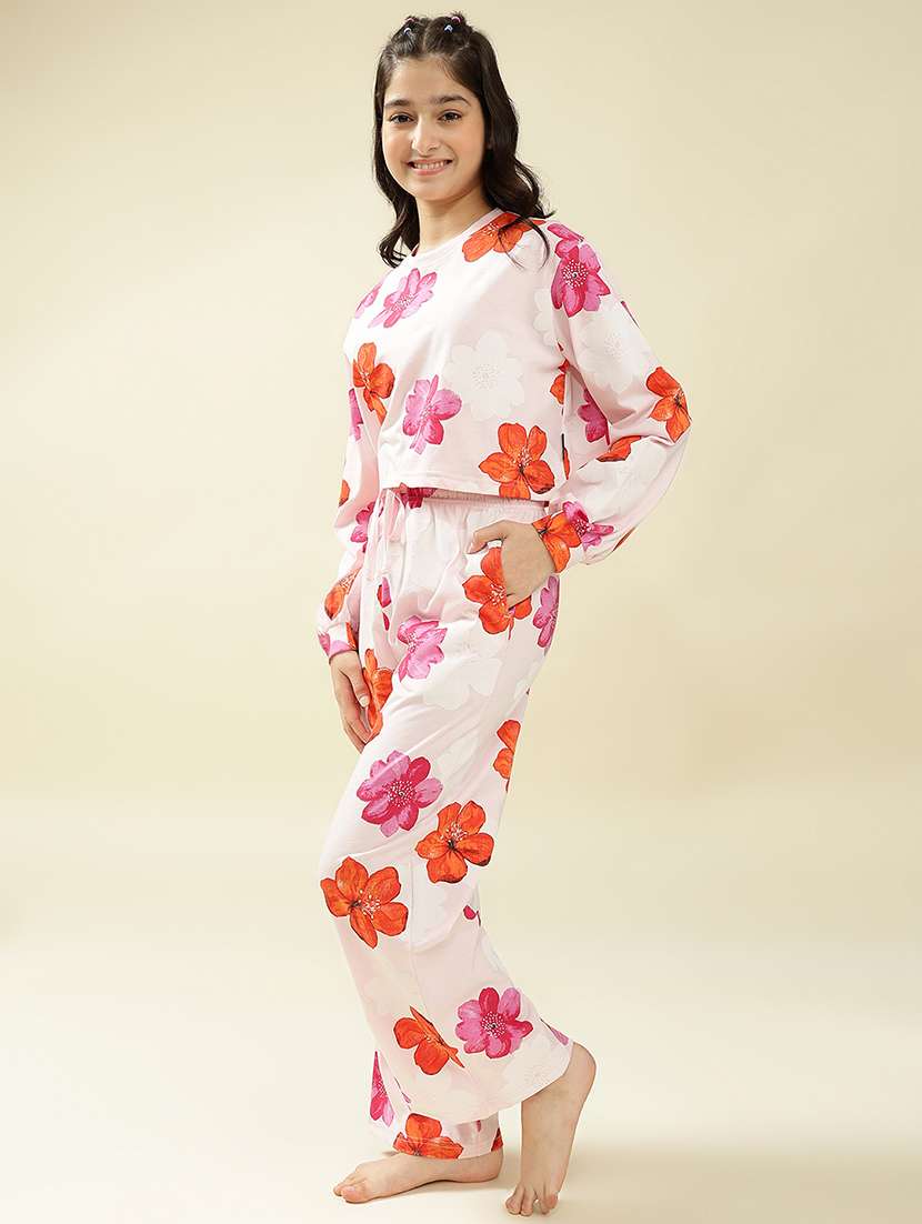 girls printed nightwear pyjama set - 22036963 -  Standard Image - 3