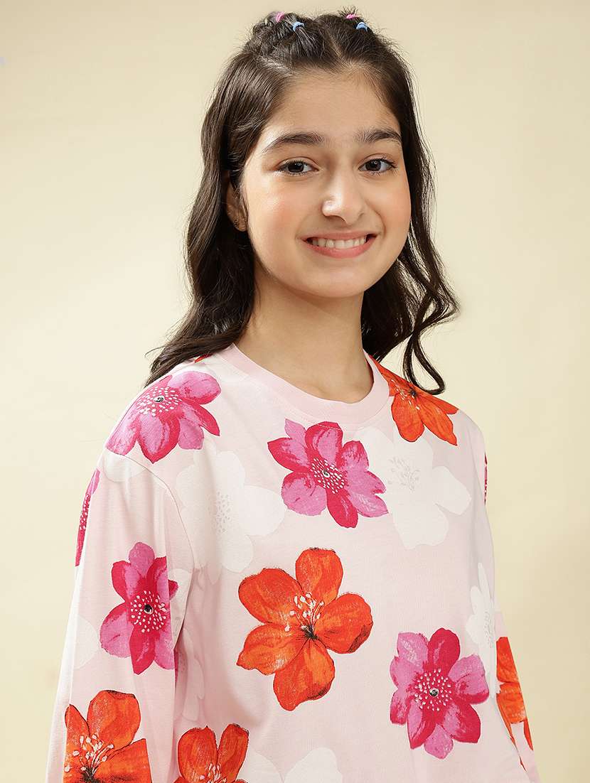 girls printed nightwear pyjama set - 22036963 -  Standard Image - 5