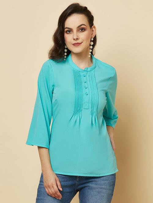 women solid bell sleeve regular top - 22036972 - Standard Image - 0