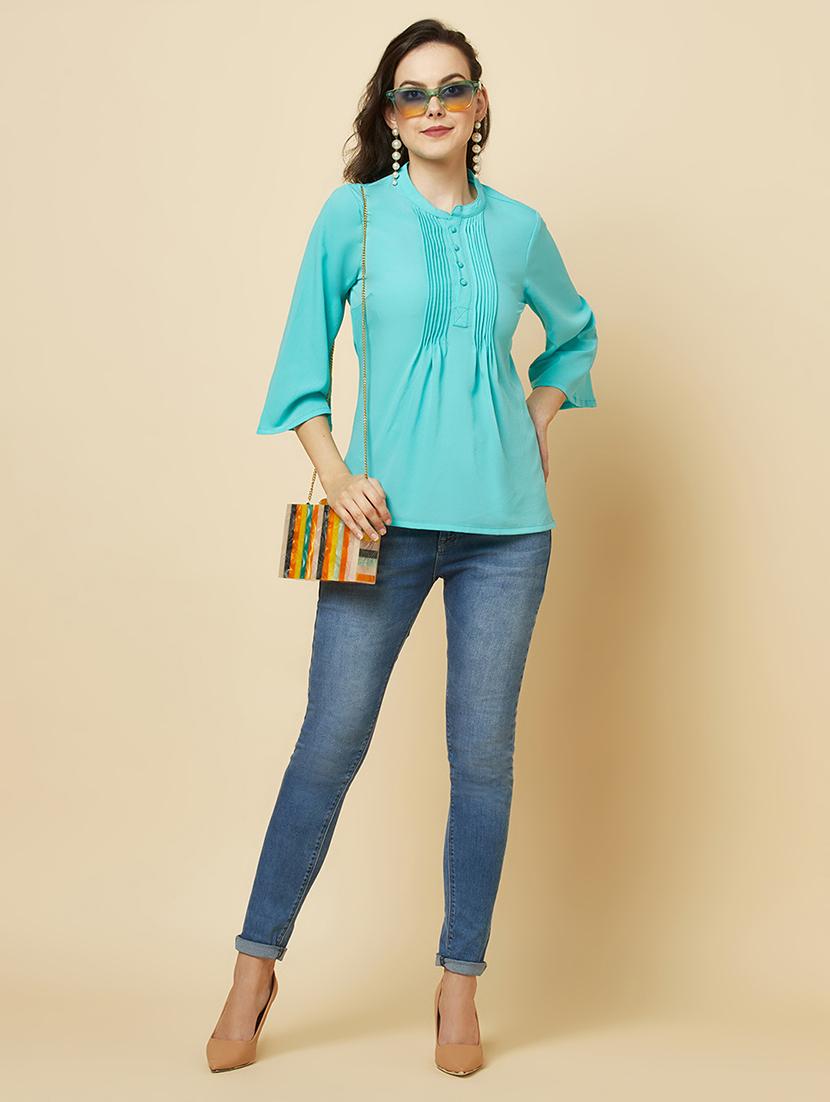 women solid bell sleeve regular top - 22036972 - Standard Image - 3