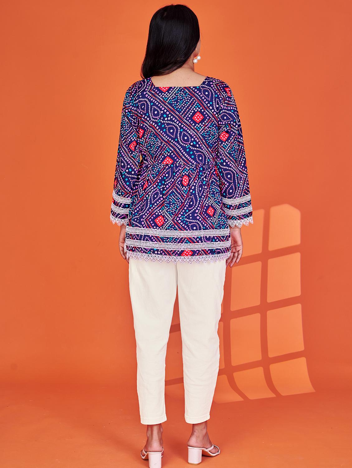 women printed long sleeve flared kurti - 22036974 - Standard Image - 3