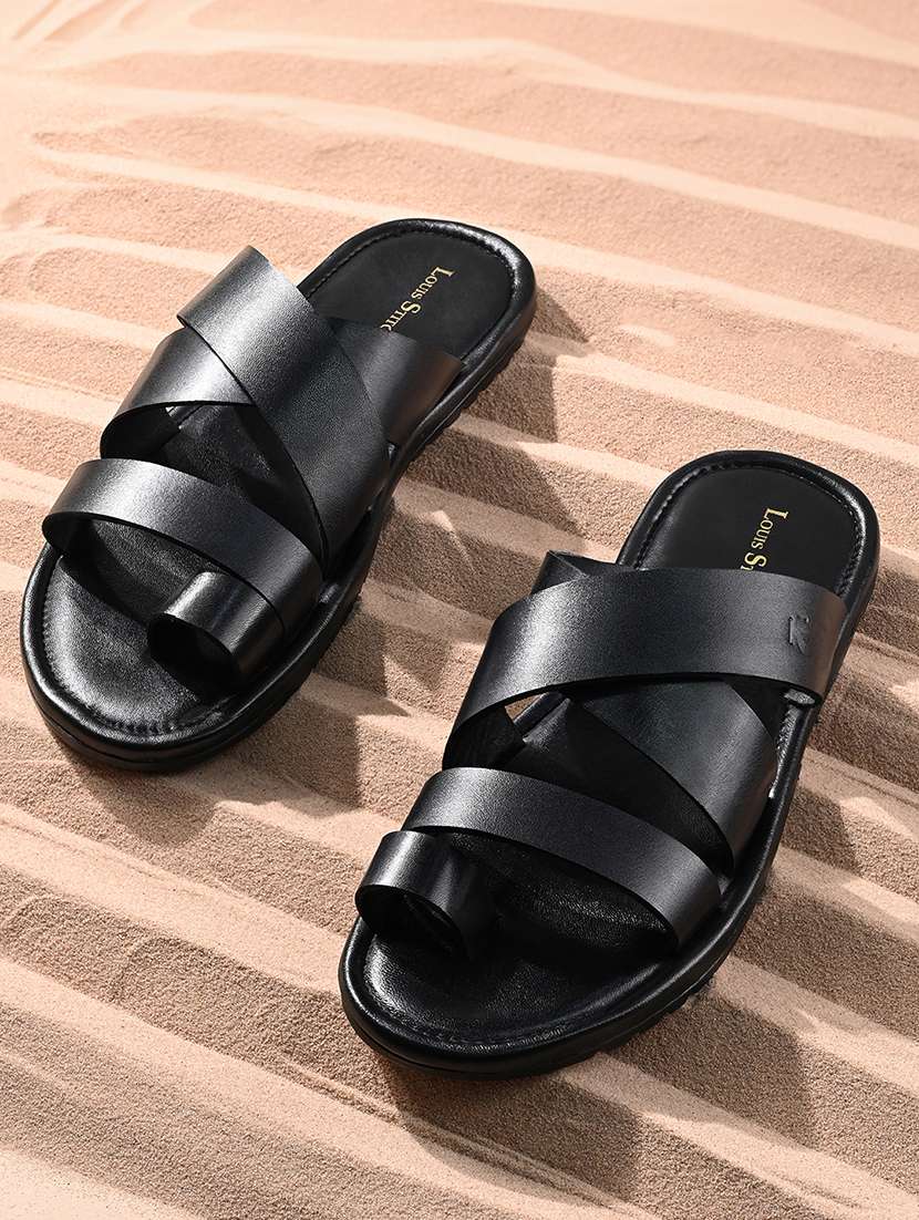 men black slip on sandal