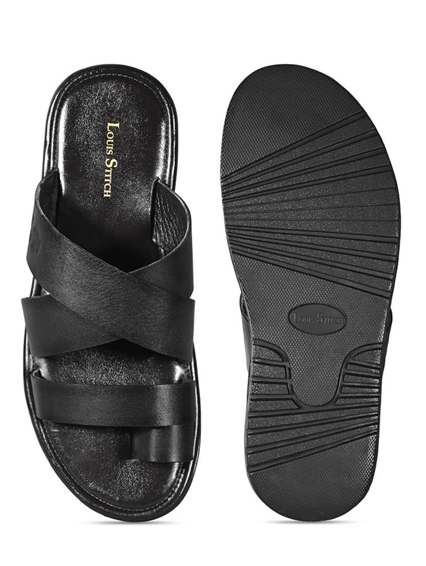 men black slip on sandal - 22036981 -  Standard Image - 3