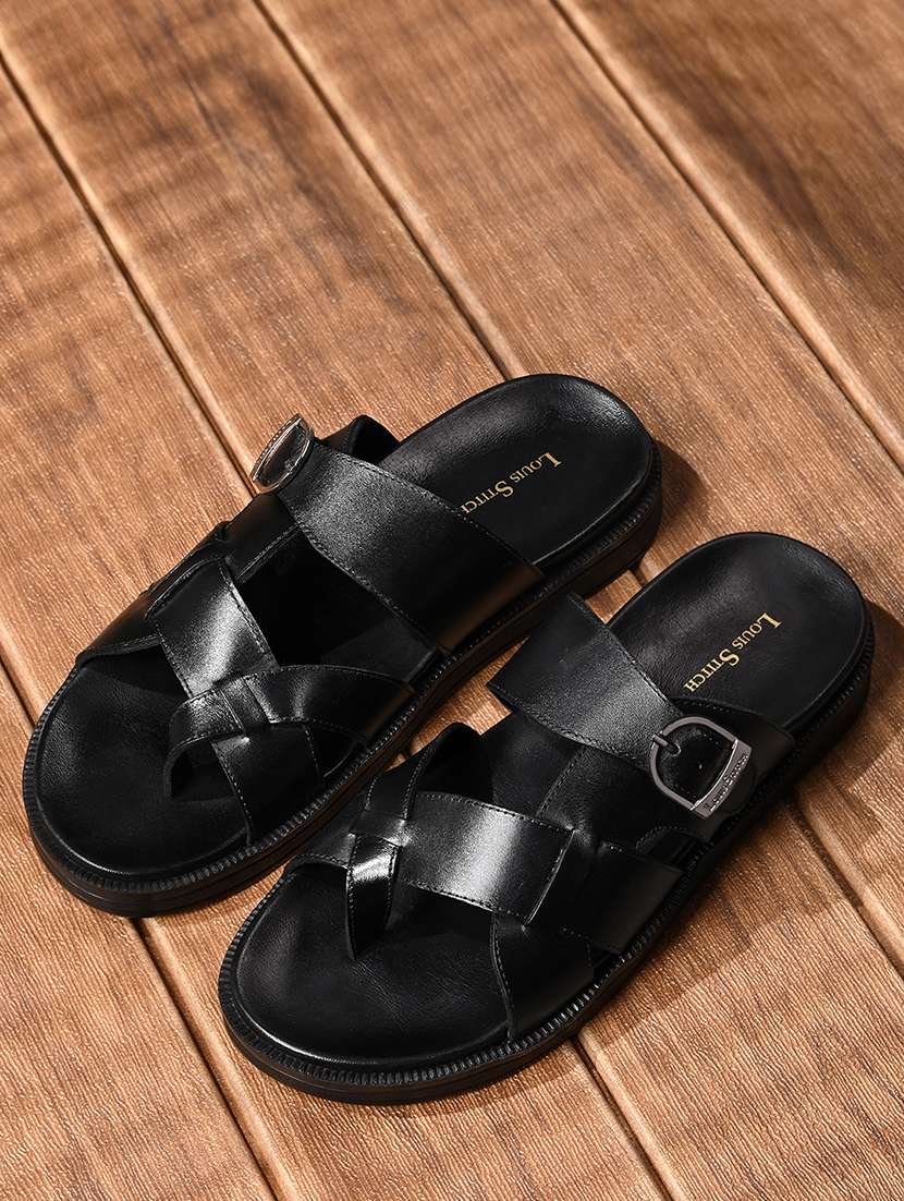 men black slip on sandal