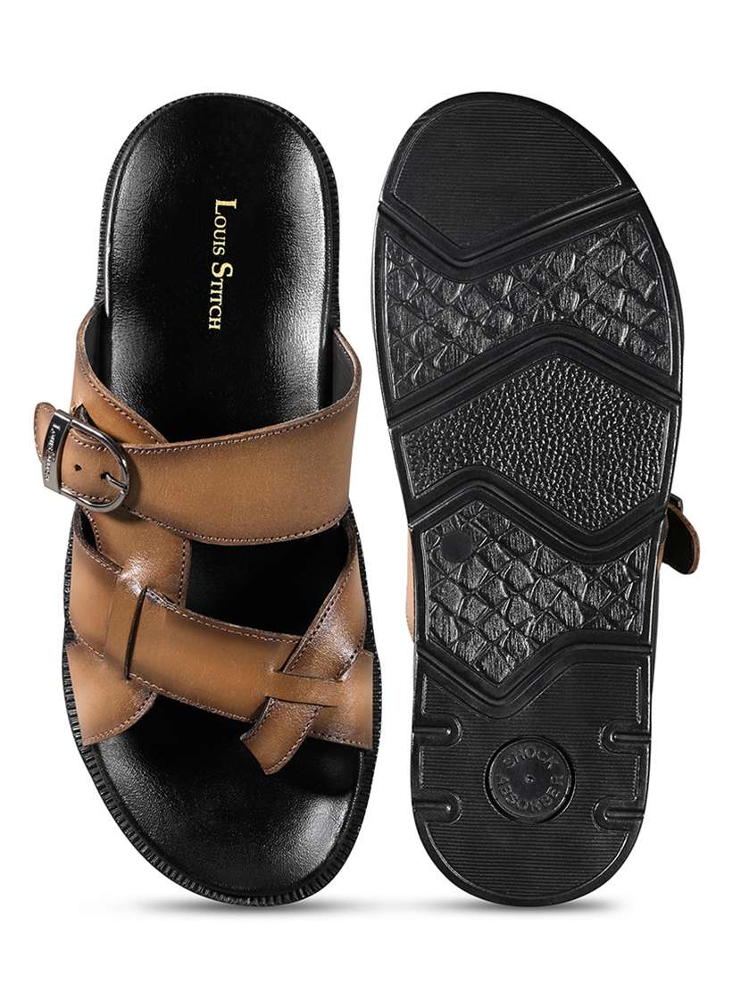 men tan slip on sandal - 22036986 -  Standard Image - 3