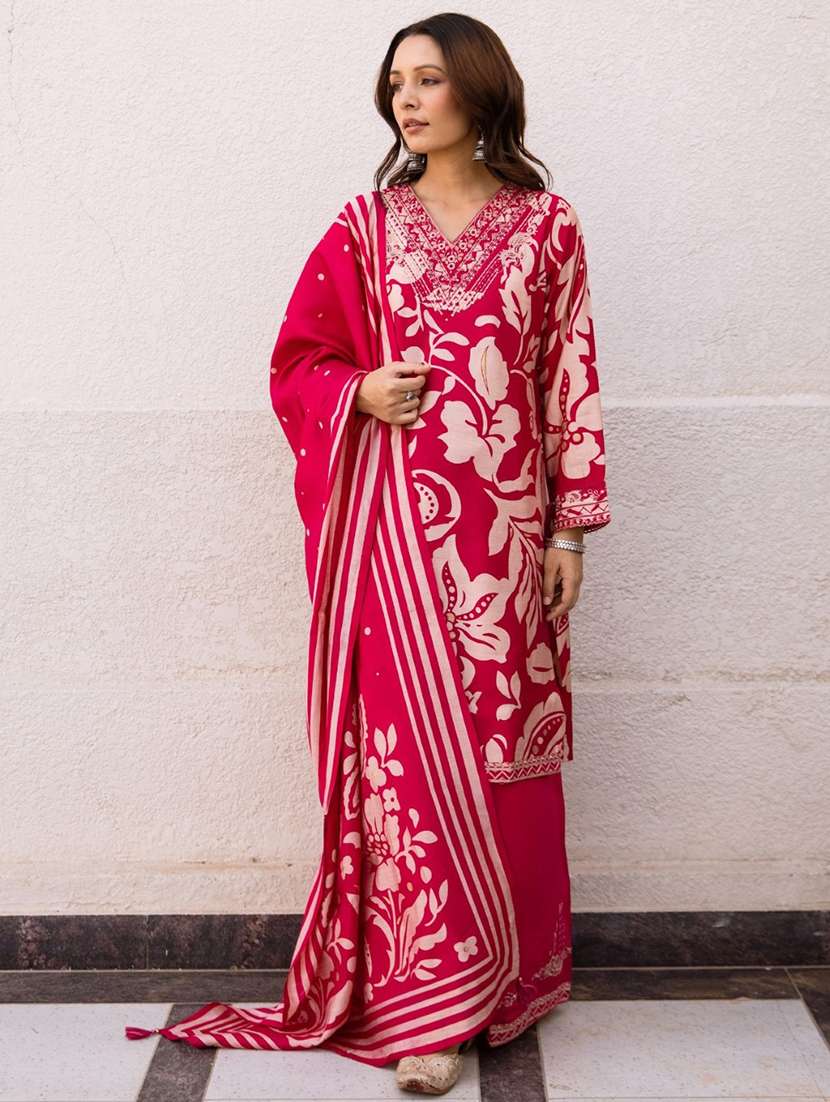 women printed kurta and sharara with dupatta - 22037007 - Zoom Image - 0