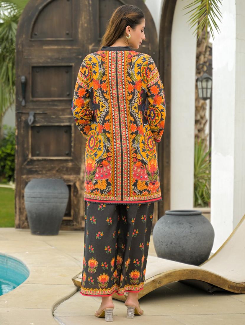 women floral print long sleeve ethnic co-ord set - 22037020 - Standard Image - 3