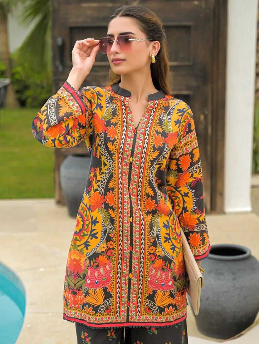 women floral print long sleeve ethnic co-ord set - 22037020 - Standard Image - 5