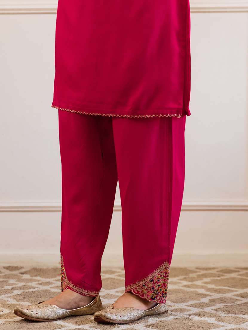 women embroidered bell sleeve ethnic co-ord set - 22037027 - Standard Image - 5