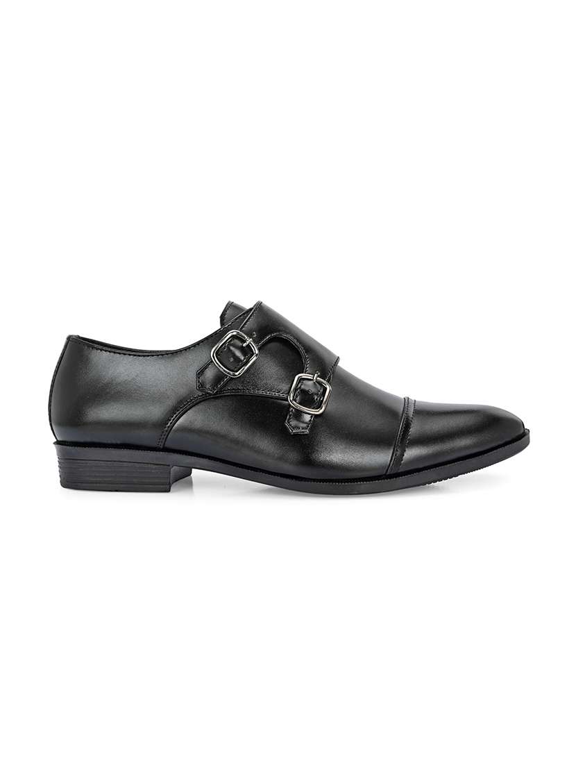 black synthetic monk straps - 22037034 -  Standard Image - 3