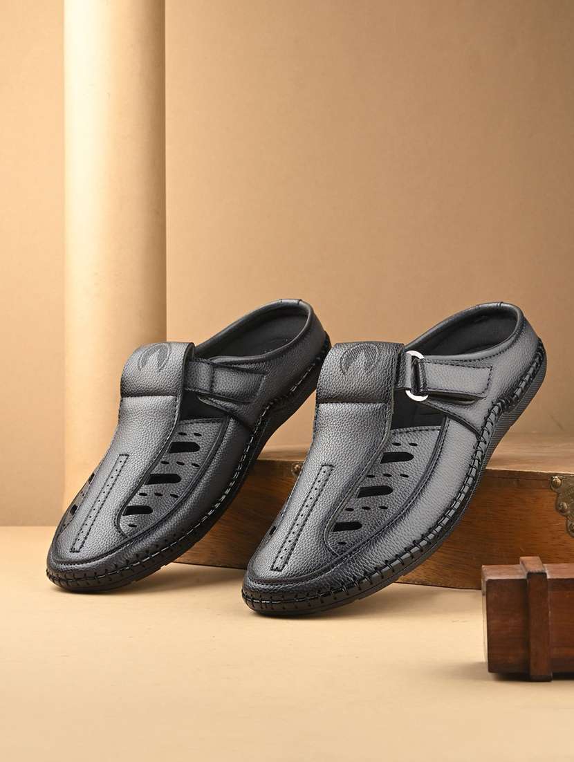 men grey slip on sandal