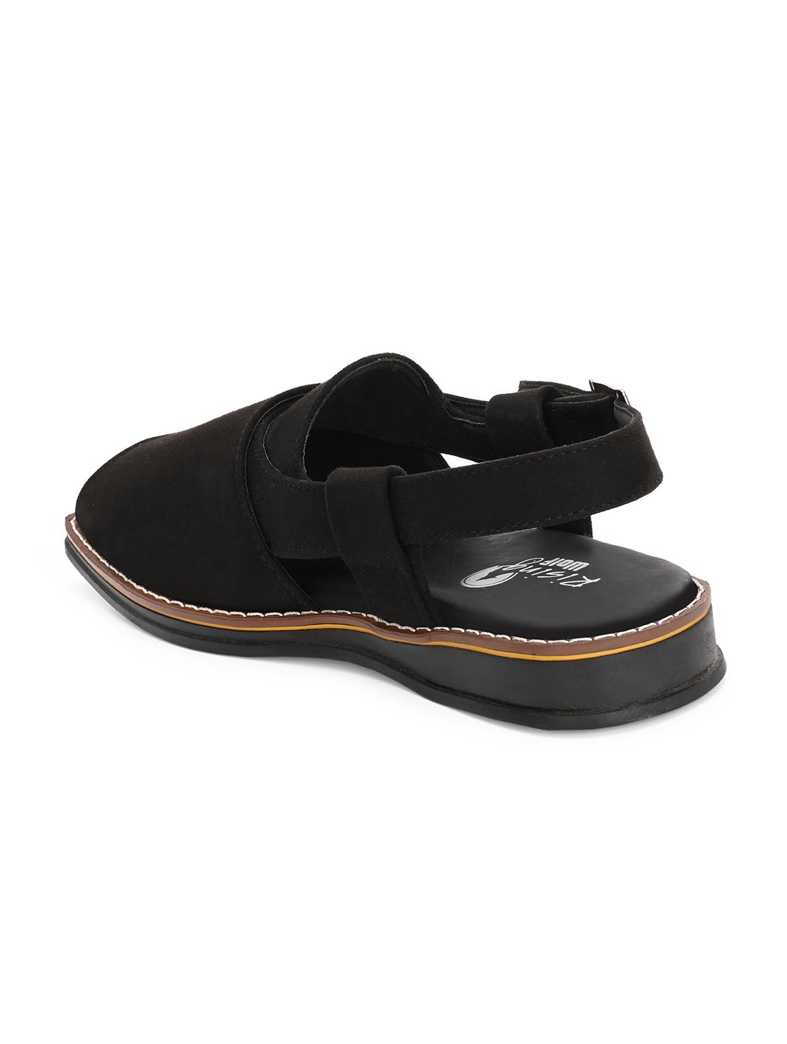 men solid back strap sandal - 22037044 - Standard Image - 3
