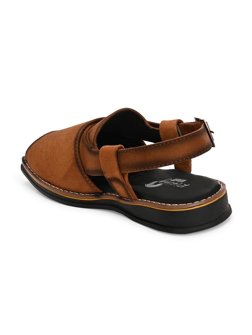 men solid back strap sandal - 22037047 - Standard Image - 3