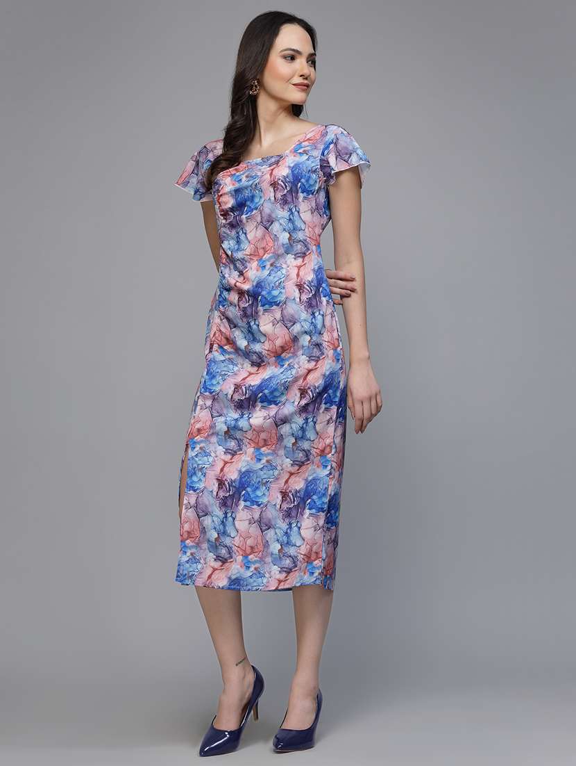 women florl print puff sleeve sheath dress - 22037057 - Standard Image - 3