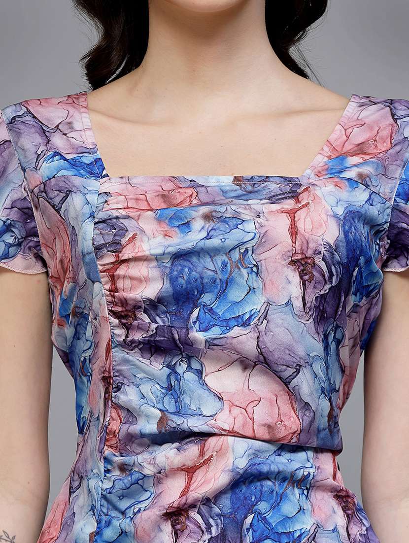 women florl print puff sleeve sheath dress - 22037057 - Standard Image - 5