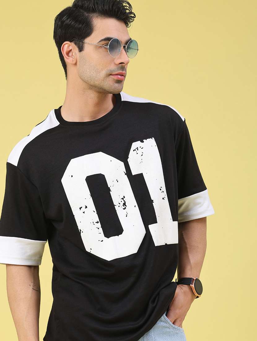 men typographic short sleeve loose fit t-shirt