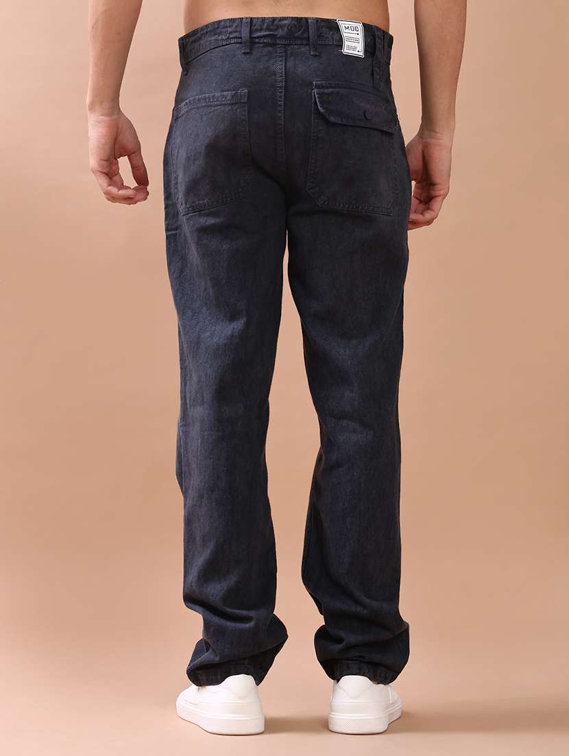 men plain mid rise full length straight fit jeans - 22037595 -  Standard Image - 3