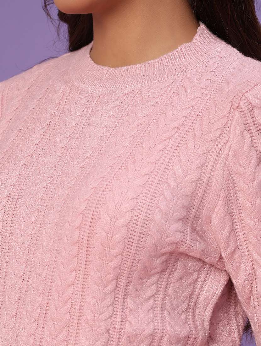 women self design long sleeve waist length pullover - 22037604 -  Standard Image - 5