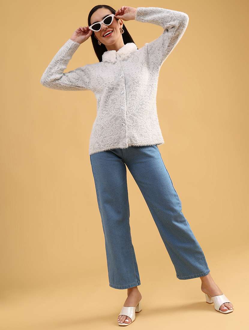 women self designed long sleeve cardigan - 22037723 -  Standard Image - 5