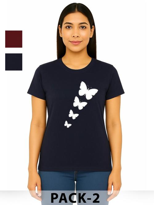 women pack of 2 printed short sleeves t-shirt - 22037816 - Standard Image - 0