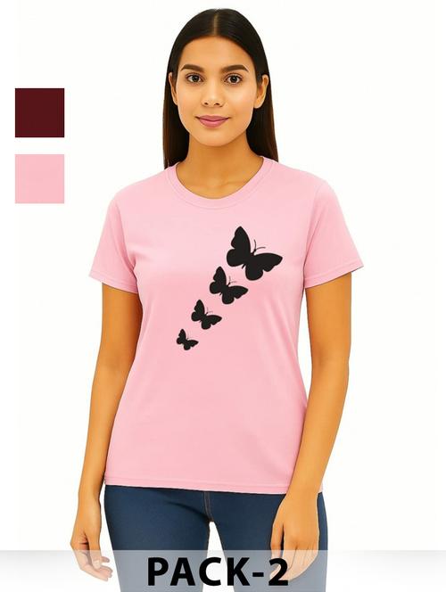 women pack of 2 printed short sleeves t-shirt - 22037818 - Standard Image - 0