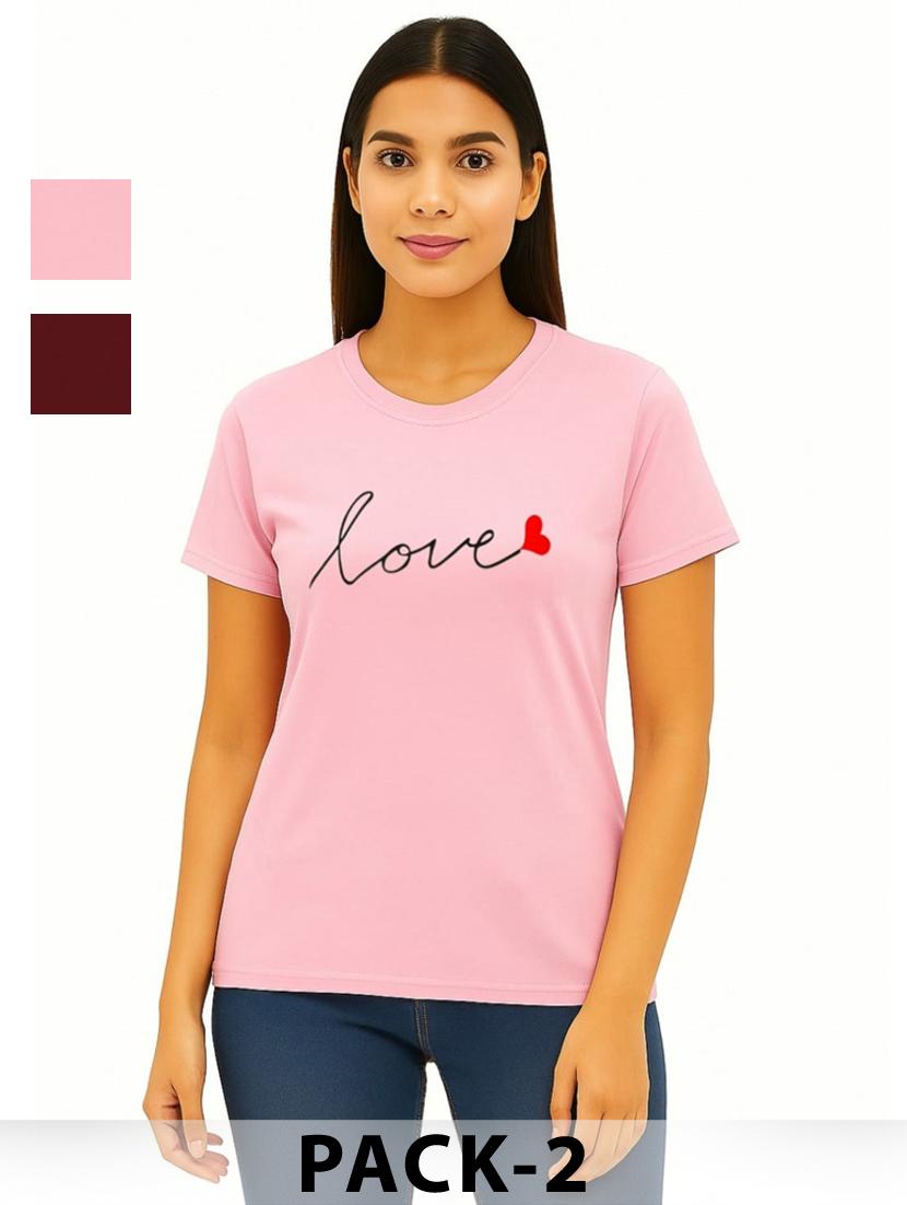 women pack of 2 printed short sleeves t-shirt - 22037819 - Zoom Image - 0