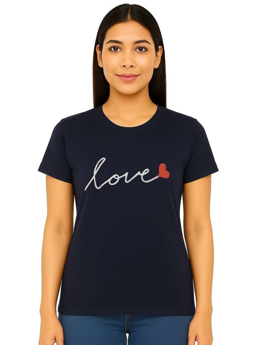 women printed short sleeve regular fit t-shirt