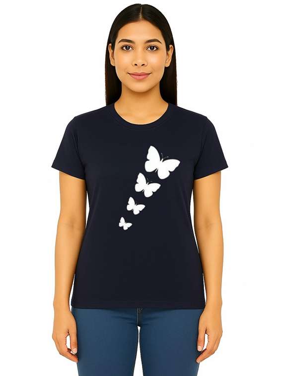 women printed short sleeve regular t-shirt