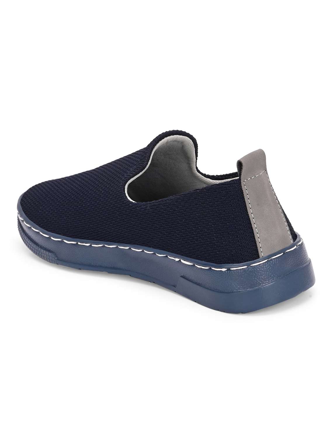 men solid blue slip on loafer - 22037841 - Standard Image - 3