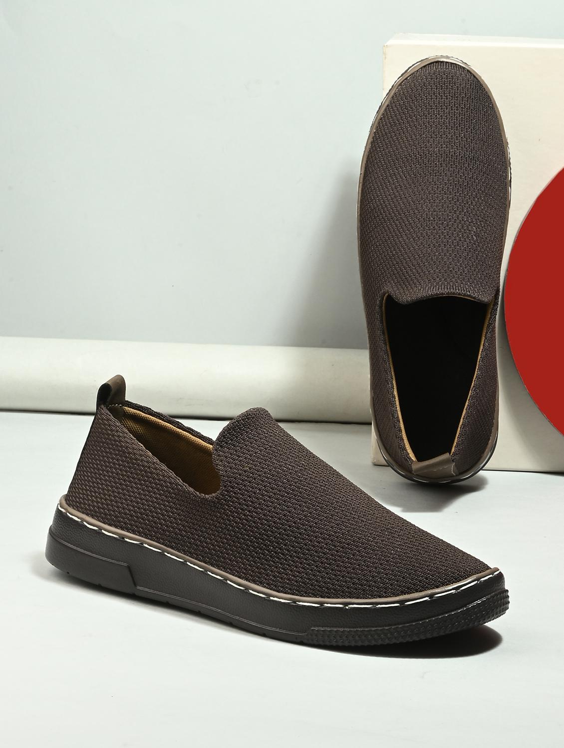 men brown slip on loafer