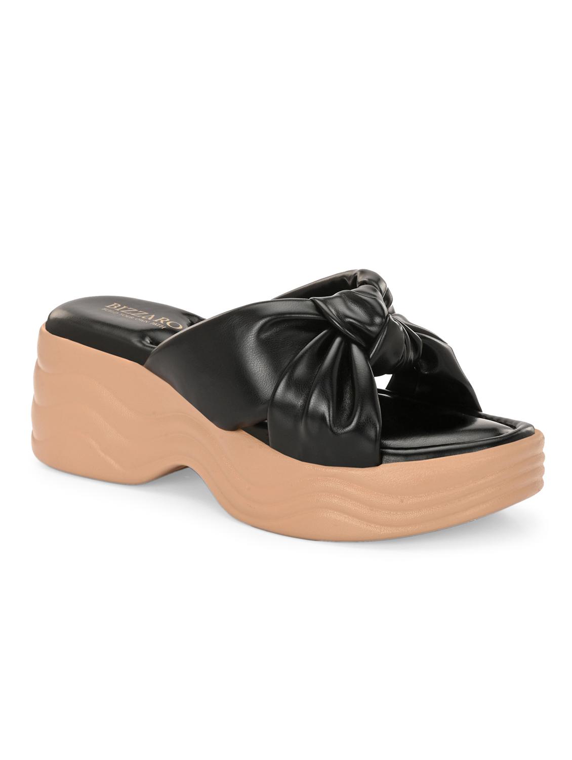 women black slip on wedge - 22037846 - Standard Image - 3