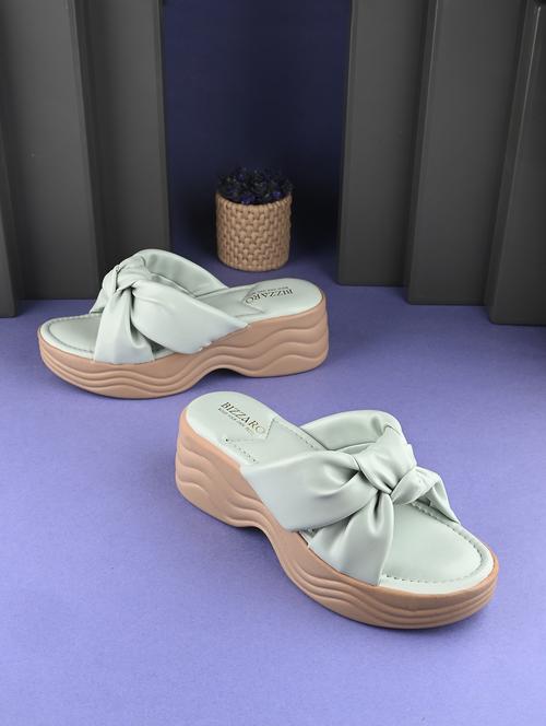 women green slip on wedge - 22037847 - Standard Image - 0