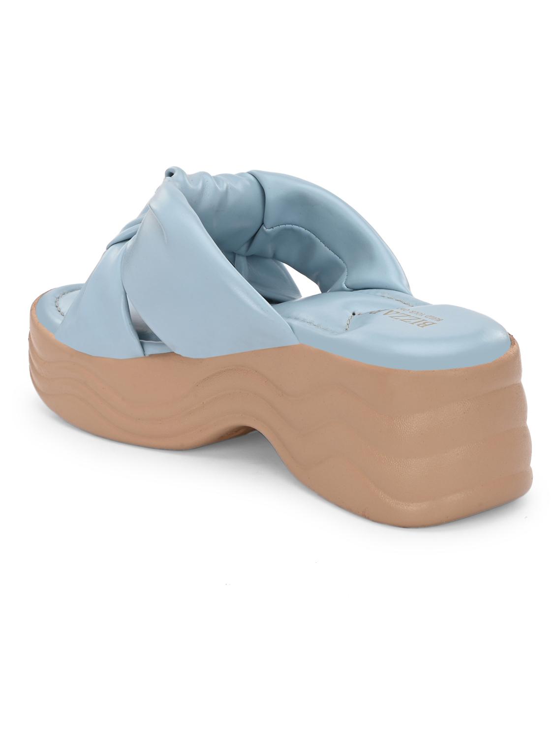 women blue slip on wedge - 22037848 - Standard Image - 5