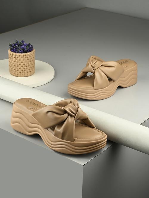 women beige slip on wedge - 22037850 - Standard Image - 0
