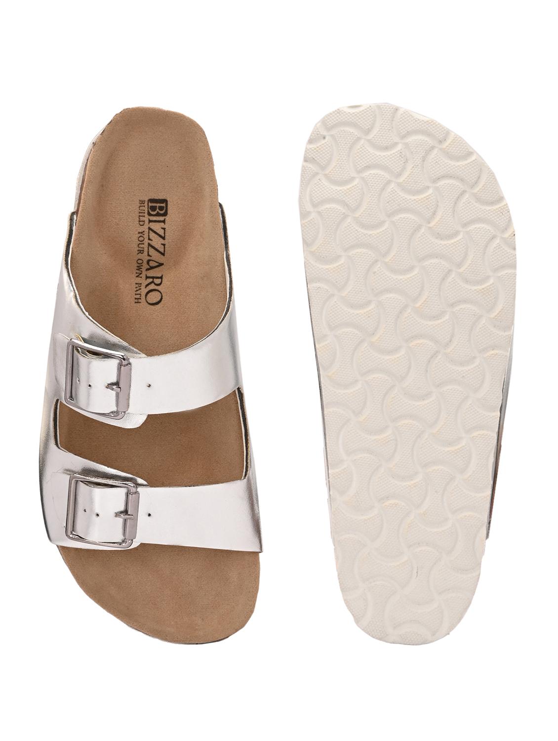 women silver slip on sandal - 22037855 - Standard Image - 5
