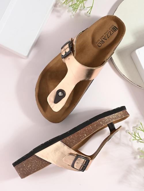 women bronze slip on sandal - 22037859 - Standard Image - 0