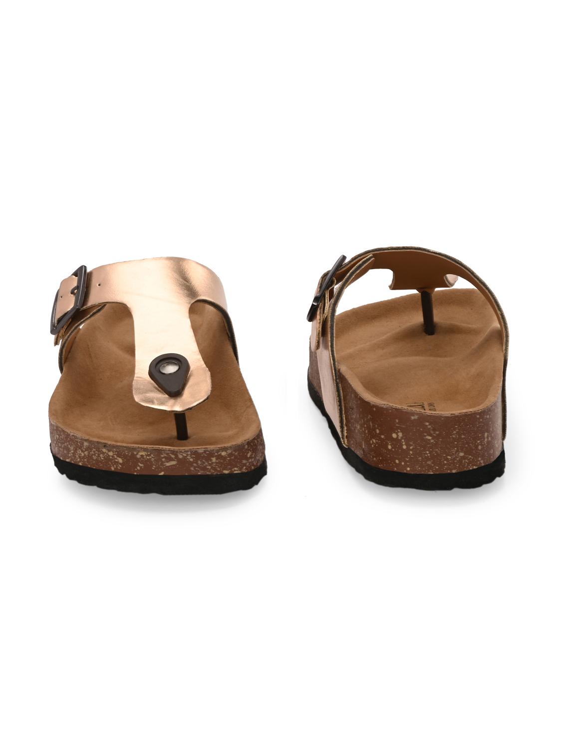 women bronze slip on sandal - 22037859 - Standard Image - 3