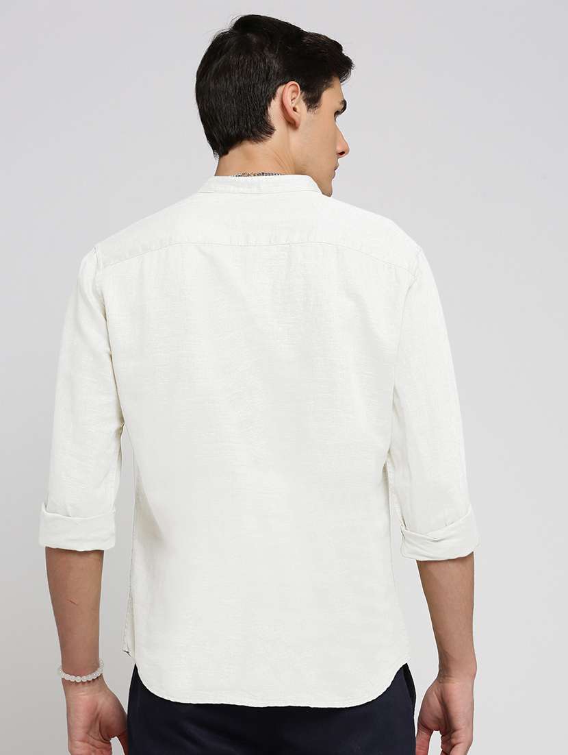 men solid mandarin collar long sleeve short kurta  - 22037862 -  Standard Image - 3