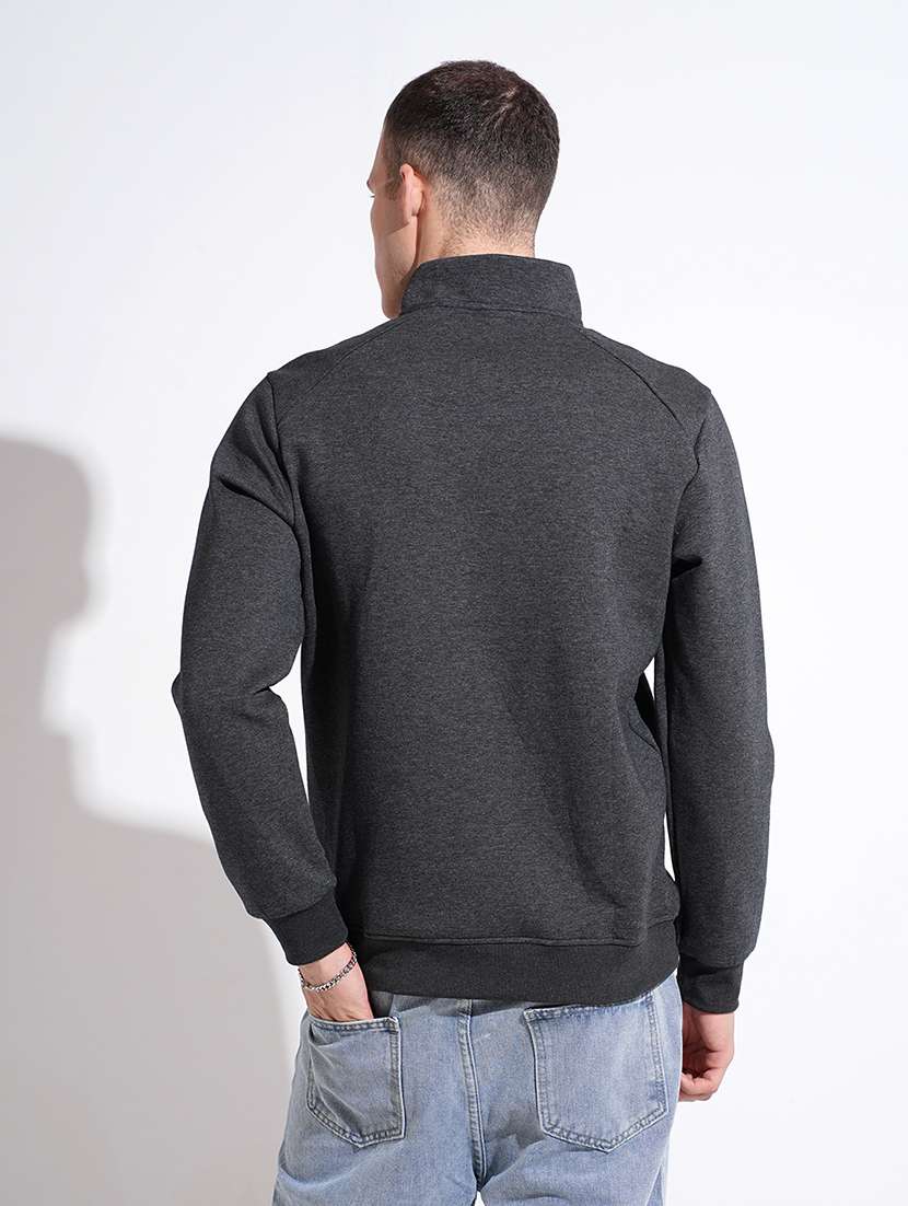 men solid stand collar long sleeve pullover - 22037868 -  Standard Image - 3
