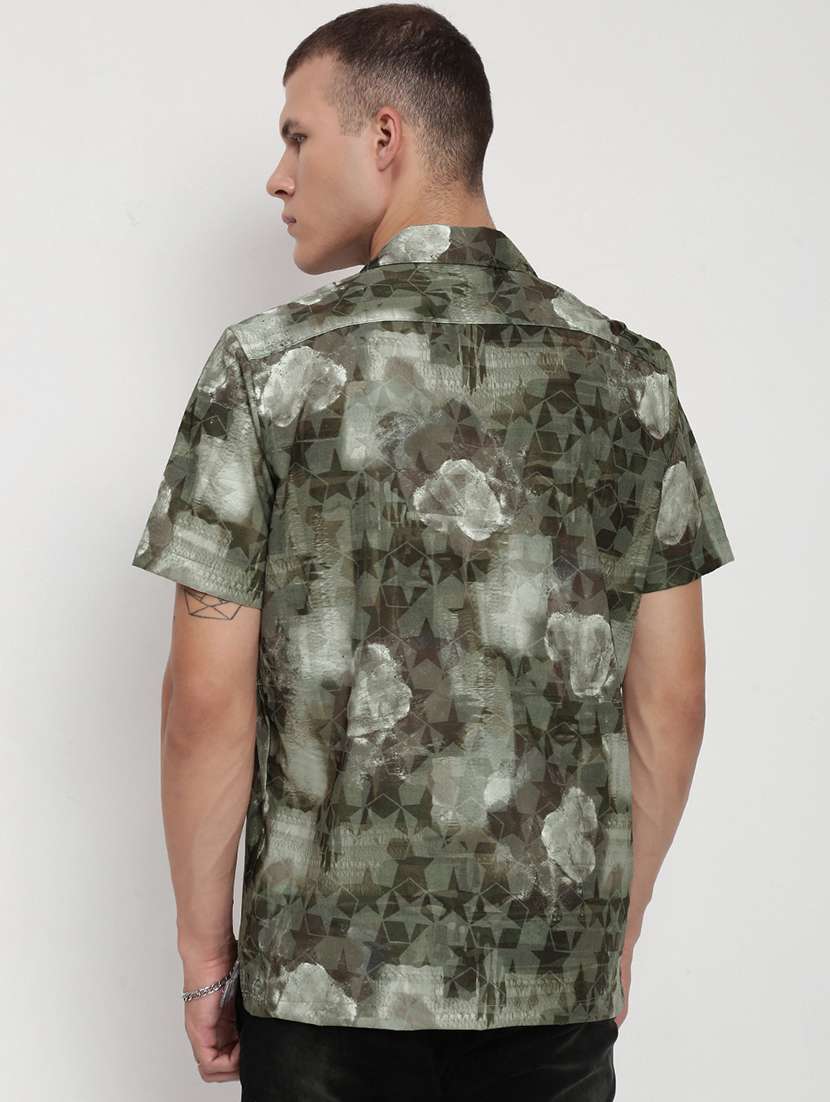 men printed short sleeve regular fit shirt - 22037883 -  Standard Image - 3