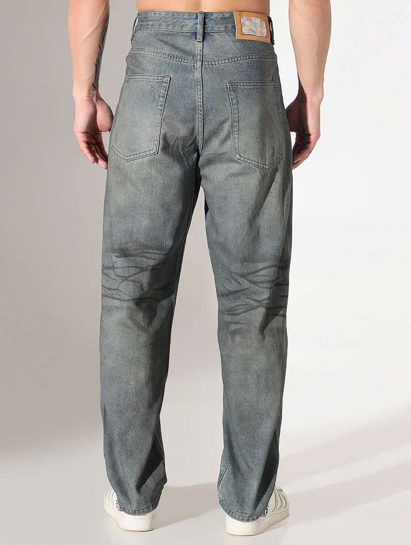 men solid mid rise baggy fit jean - 22037898 - Standard Image - 3