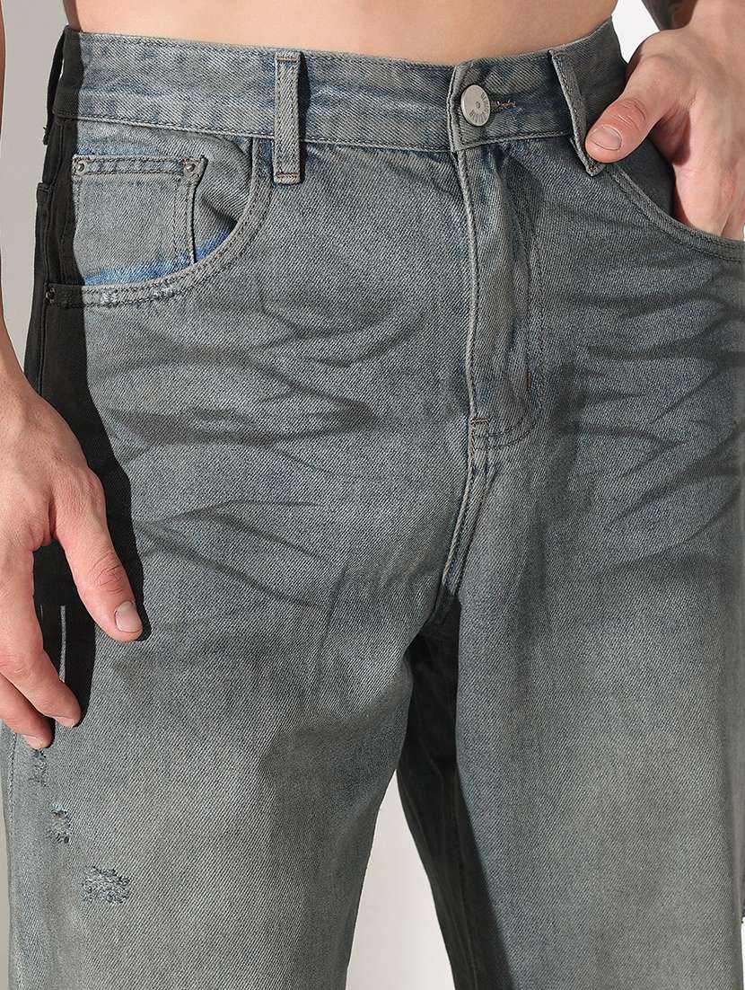men solid mid rise baggy fit jean - 22037898 - Standard Image - 5