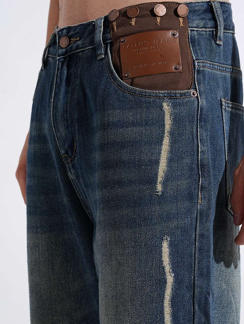 men solid mid rise baggy fit jean - 22037903 - Standard Image - 5