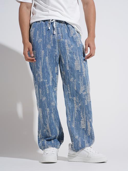 men distressed mid rise baggy fit jean - 22037910 - Standard Image - 0