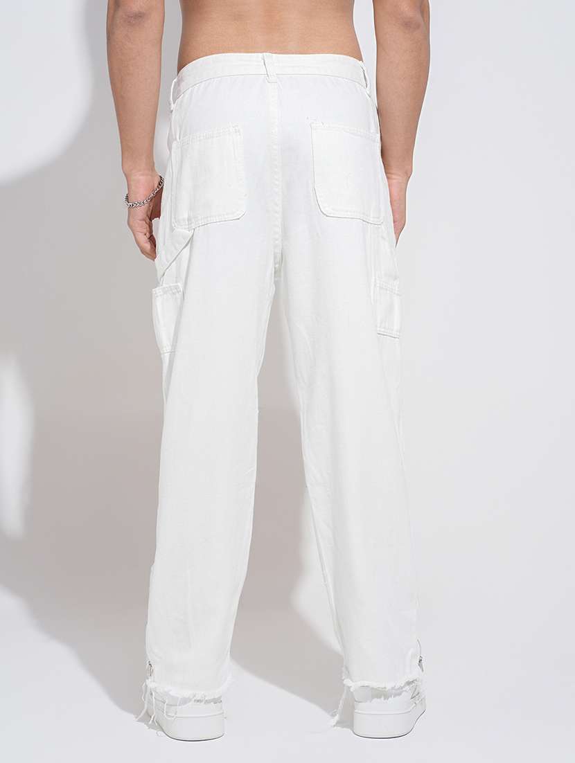 men solid mid rise relaxed fit parachute pants - 22037912 -  Standard Image - 3