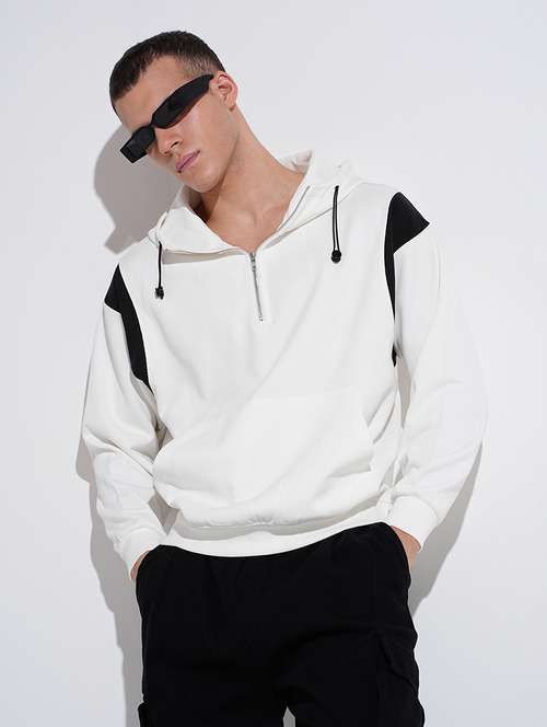 men solid long sleeve hooded sweatshirt - 22037917 - Standard Image - 0